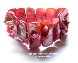 BRACELET FANTAISIE FABRICATION ARTISANALE NACRE TEINTEE ROSE * - Picture 1 of 2