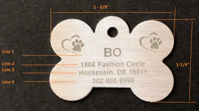 Personalized dog Cat ID tags engraved with  laser with  Free Split Ring - Image 1 of 2
