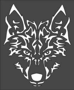 1- 7x9 inch Stencil, (TA-54) Wolf (6mil)***** - Picture 1 of 2