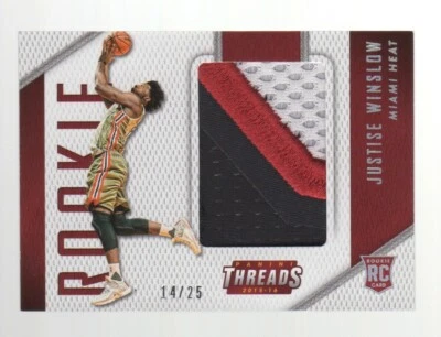2015–16 Panini Threads NBA JUSTISE WINSLOW большая нашивка реликвия дебютант RC NO14/25 - Изображение 1 из 2