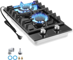 12" 2-Burner Propane Gas Cooktop with Thermocouple Protection for Indoor Use - Picture 1 of 12