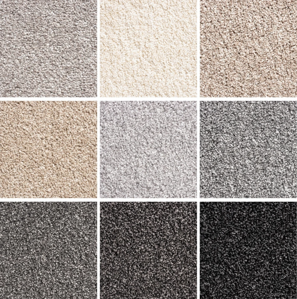 Barrati 15mm Saxony Hessian Carpet Luxury Hard Wearing Lounge Bedroom - 4M WIDE - Image 1 of 1