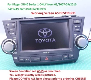 Toyota Kluger Grande Head Unit Navigation Display Screen XU40 S1 OEM 86100-48123 - Picture 1 of 17