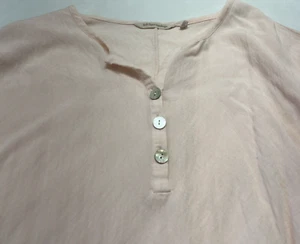 Soft Surroundings Petite Damen M 3/4 Arm weich neutral rosa Knöpfe Details - Bild 1 von 12