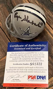 Roger Staubach Autographed/Signed Cowboys Micro Helmet PSA/DNA Authentic COA - Picture 1 of 5