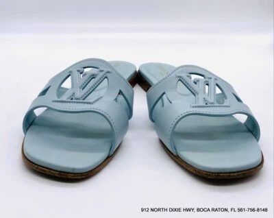 Sandalias Louis Vuitton LV Isola Flat Mule Azul Talla US 6 Foto 1 de 4