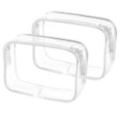 2PCS Clear Toiletry Bags, TSA Travel Toiletry Bag, Clear Travel Bags with white