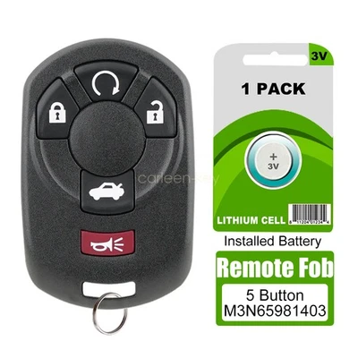 For 2005 2006 2007 Cadillac STS 5 Button Smart Remote Car Key Fob M3N65981403 - Image 1 of 4
