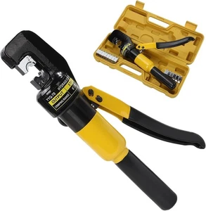 Kit de herramientas de prensado hidráulico con 8 troqueles - Crimpadora hexagonal para cobre, 10–2/0 AWG - Imagen 1 de 6