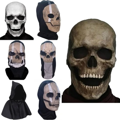 Unisex Scary Horror Skeleton Skull Full Face Masks Halloween Cosplay Party Props - Image 1 of 4