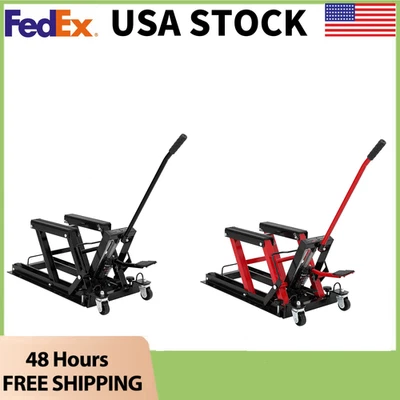 Portable Hydraulic Motorcycle Lift Jack Scissor Jack Foot-Operated Hoist Stand Foto 1 de 2