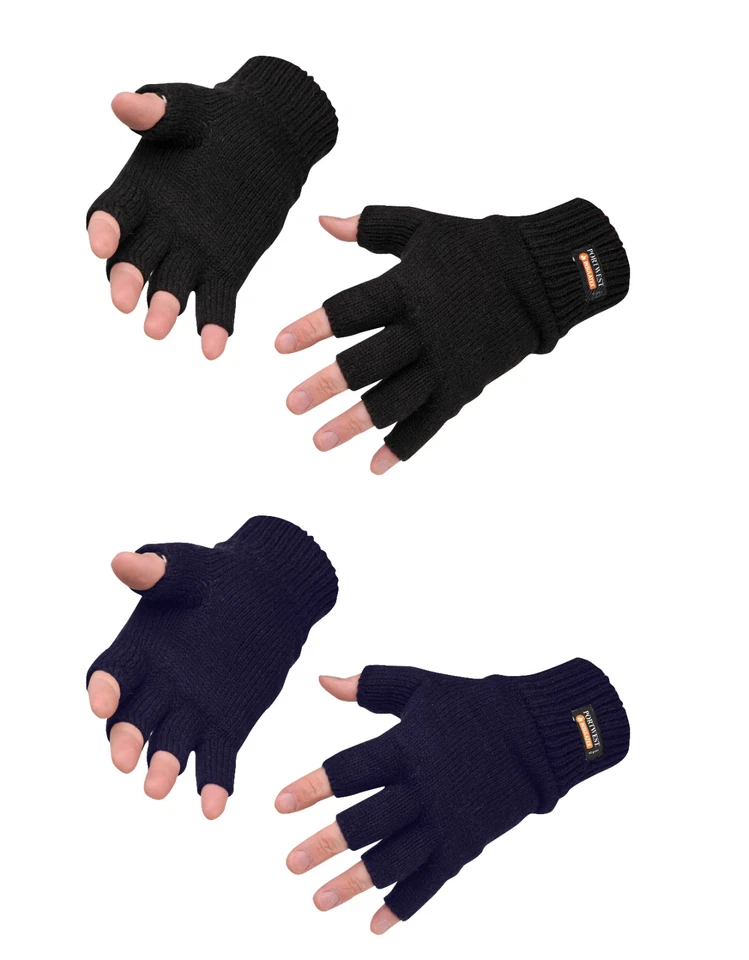 Thermique Mitaines Isolé Tricot Chaud Taille Unique Noir Marine Portwest GL14 - Photo 1/3