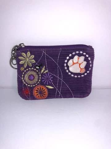 Get Ready Girls Clemson Tigers Embroidered Wallet/Coin zip Purse with ID Holder Cover