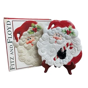 Vintage 2003 Fitz and Floyd Santa Clause Canape Plate Holiday Cookies W/ Box - Picture 1 of 8