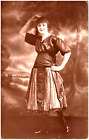 RPPC 1920s Woman, Eva Politis, Ethinc Dress Newark NJ Hill Studio Postcard