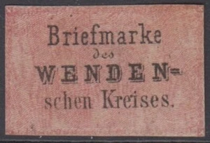 RUSSLAND - 1863/64 Ortspost, Wenden, 2 K schwarz-rosa - (667/C6) - Bild 1 von 1