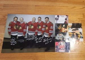 TONY ESPOSITO Hull Stan Mikita Savard Pilote Auto SIGNED BLACKHAWKS 16x20 photo - Picture 1 of 2