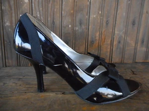 UNLISTED BLACK PATENT HEEL PUMPS HEELS SZ 8 /39 Formal Wedding Prom Used - Picture 1 of 11
