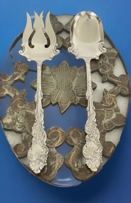 哥伦比亚沙拉服务套装 1847 Rogers Bros A1 银盘餐具勺子单色 — 第 1/4 张图片