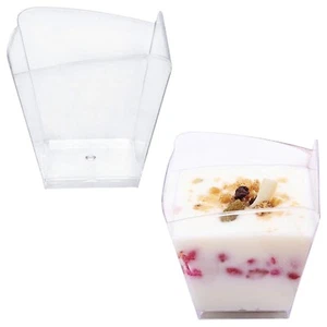 Clear Square Bottom Disposable Plastic Mini Verrine Dessert Parfait Cups 288pcs - Picture 1 of 5