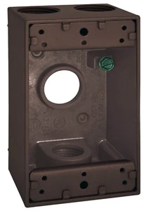 (1 pieza) Caja resistente a la intemperie de 1 velocidad con cuatro agujeros de 3/4" metal bronce exterior - Imagen 1 de 2