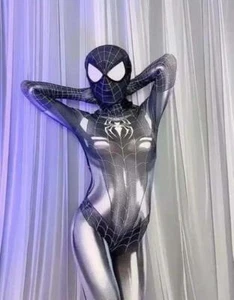 Adult Woman Ps4 Game Spiderman Superhero Cosplay Costume Black Raimi Spiderman - Picture 1 of 15