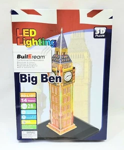 BUILDREAM - BIG BEN WITH LED LIGHTING 3D PUZZLE - #BD-L101~Open Box~Complete - Picture 1 of 6