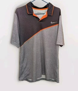 NIKE MEN'S LARGE RORY McILROY MAJOR MOMENT FLY 26 GOLF POLO GRAY USED DRI FIT - Picture 1 of 5
