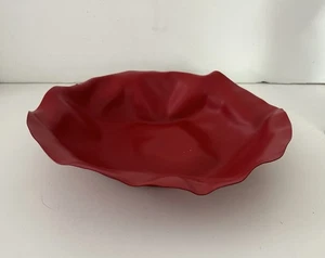 2000 Alessi Italia Lluis Clotet Rosso Sarria Ciotola Frutta Stropicciata 10,5” - Foto 1 di 4