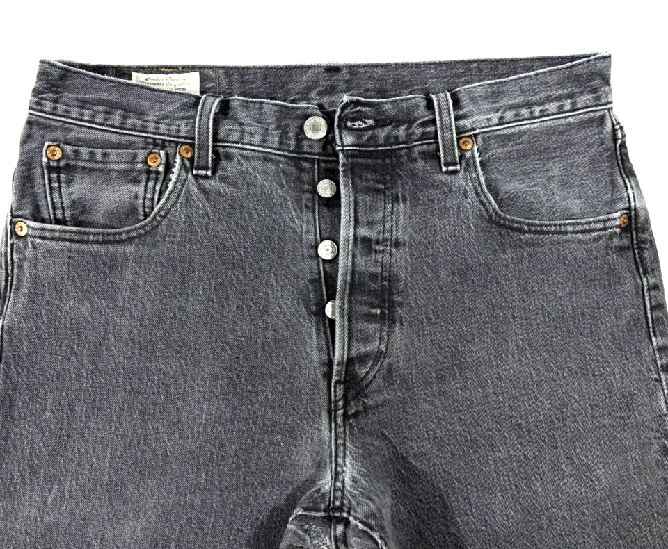 Levis Jeans Hombres 30x32 Gris 501 93 Premium Botón Mosca Pierna Recta Denim ... - Imagen 1 de 4