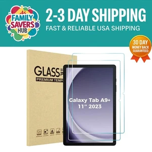 True Touch Sensitivity 2 Pack Tempered Glass Protectors for 11" Galaxy Tab A9+ - Picture 1 of 10