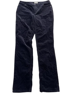 Pantalones de pana Charter Club para mujer 6 negros pierna recta elásticos 5 bolsillos cremallera mosca Foto 1 de 4