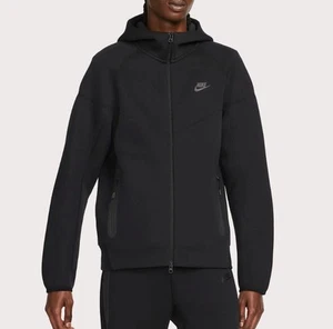 NEW Nike Tech Fleece Hoodie Sweatshirt Men's Size S Black Zip Pockets Athletic - Picture 1 of 5