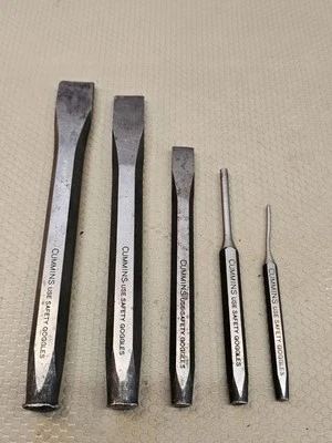 Juego de perforadoras de cincel Cummins de 5 piezas EE. UU. como Snap *RARO* Foto 1 de 4