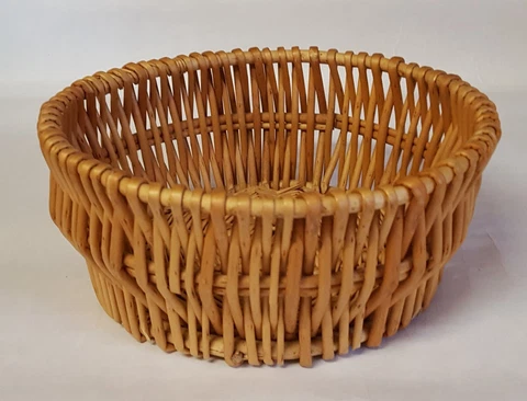 Vintage Hand Woven Round Wicker Rattan Basket Fruit Food Display Decor Storage Cover