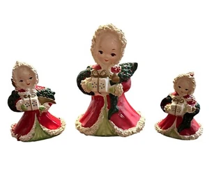 Vintage Menge 3 Weihnachten Shopper Segen Mädchen Engel Übertopf Spaghetti Borte Japan - Bild 1 von 12