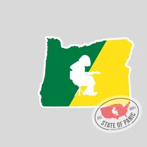State of Panic - Oregon Green & Yellow Oregon Mikey Sticker - Picture 1 of 1