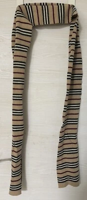 Auténtica bufanda Burberry 100 % lana de cordero para hombre y mujer a rayas envío gratuito Foto 1 de 3
