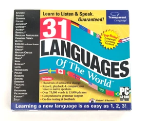 31 Languages of the World Transparent Language, 2 CDs Windows Mac Listen & Speak - Picture 1 of 3