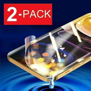 2* iPhone 14 13 12 11 Pro Premium Hydrogel Screen Protector Smooth Surface - Photo 1 sur 18