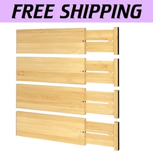 Natural Bamboo Expandable Drawer Dividers for Kitchen Utensils & Office Supplies - Picture 1 of 9