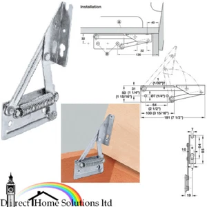 PAR DE BISAGRAS DE ACERO ASIENTO BANCO HAFELE + RESORTE, 12KG PESO MÁXIMO DE SILLA SUPERIOR ASIENTO - Imagen 1 de 10