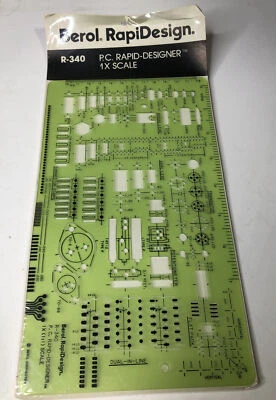 Plantilla Berol Rapidesign - P.C. Rapid-Designer - R-340 escala 1X Foto 1 de 4