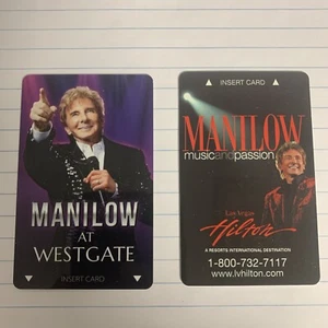 Barry Manilow Souvenir Key Cards Set Of 2 From Westgate And Las Vegas Hilton - Picture 1 of 5