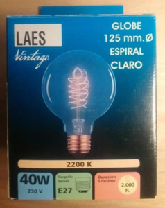 Laes Globe Vintage 125 mm Espiral  Claro - Picture 1 of 7