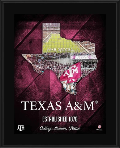 Texas A&M Aggies 10.5" x 13" 2018 Sublimated State Plaque Cover