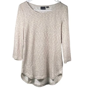 Tribal Brand Blouse Womens Size Small 3/4 Sleeve Hi Low Shimmery Metallic Knit - Picture 1 of 6