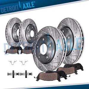 Front Rear Drilled Rotors Ceramic Brake Pads for 2016 - 2018 Mercedes-Benz C350E - Picture 1 of 8