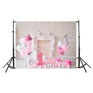 3D Photography 1st Birthday Photo Studio Backdrop Background Wall Props 5x3ft