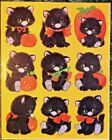 Vintage Gibson HALLOWEEN Sticker Sheet Black Cat Pumpkin Jack-O-Lantern Kitten